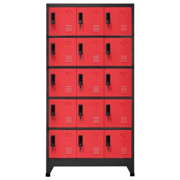 vidaXL Φοριαμός Ανθρακί και Κόκκινο 90x40x180cm Ατσάλινος 1 τεμ.