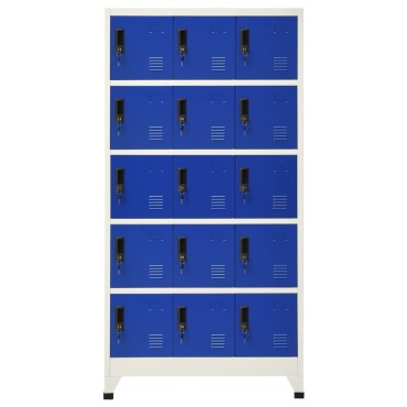 vidaXL Φοριαμός Γκρι και Μπλε 90x40x180cm Ατσάλινος 1 τεμ.