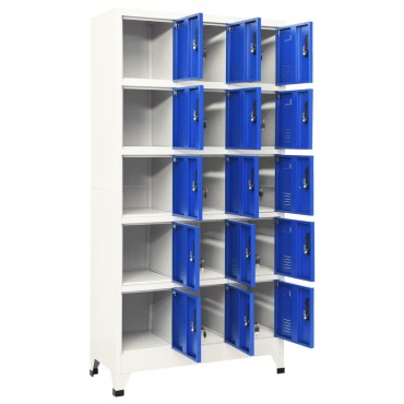 vidaXL Φοριαμός Γκρι και Μπλε 90x40x180cm Ατσάλινος 1 τεμ.