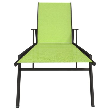 vidaXL Ξαπλώστρα Πράσινη από Ατσάλι και Textilene 191x61x97,5cm 1 τεμ.