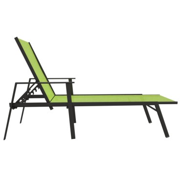 vidaXL Ξαπλώστρα Πράσινη από Ατσάλι και Textilene 191x61x97,5cm 1 τεμ.
