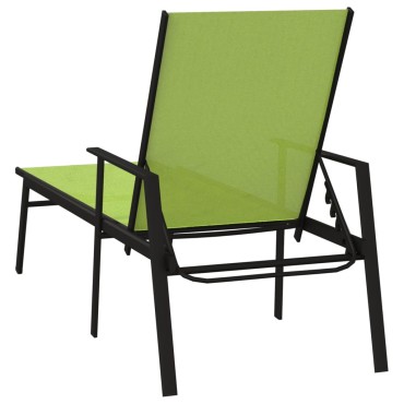 vidaXL Ξαπλώστρα Πράσινη από Ατσάλι και Textilene 191x61x97,5cm 1 τεμ.