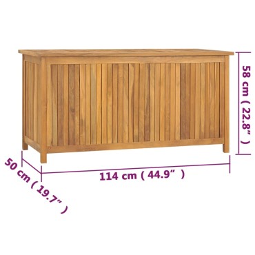 vidaXL Μπαούλο Κήπου 114x50x58cm από Μασίφ Ξύλο Teak 1 τεμ.