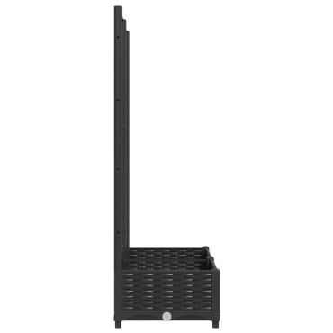 vidaXL Ζαρντινιέρα Κήπου με Καφασωτό Μαύρο 80 x 40 x 121,5 εκ. από PP