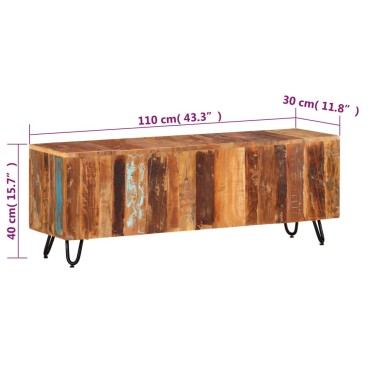 vidaXL Έπιπλο Τηλεόρασης 110x30x40cm από Μασίφ Ανακυκλωμένο Ξύλο