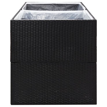 vidaXL Ζαρντινιέρα Κήπου Μαύρη 157 x 80 x 80 εκ. από Συνθετικό Ρατάν
