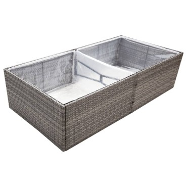 vidaXL Ζαρντινιέρα Κήπου Γκρι 157 x 80 x 40 εκ. από Συνθετικό Ρατάν