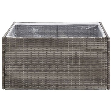 vidaXL Ζαρντινιέρα Κήπου Γκρι 80 x 80 x 40 εκ. από Συνθετικό Ρατάν