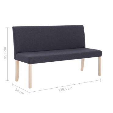 vidaXL Παγκάκι Σκούρο Γκρι από Πολυεστέρα 139,5x54x85,5cm 1 τεμ.