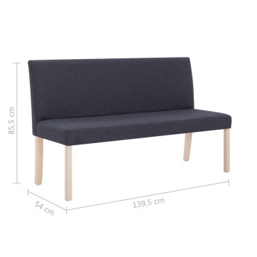 vidaXL Παγκάκι Σκούρο Γκρι από Πολυεστέρα 139,5x54x85,5cm 1 τεμ.
