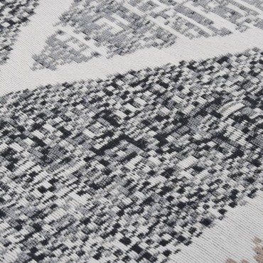 vidaXL Χαλί Μαύρο και Γκρι 120x180cm Βαμβακερό