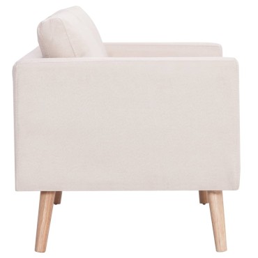 vidaXL Καναπές Τριθέσιος Κρεμ Υφασμάτινος 168x70x73cm 1 τεμ.