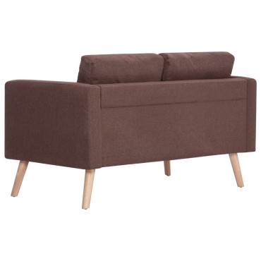vidaXL Καναπές Διθέσιος Καφέ Υφασμάτινος 116x70x73cm 1 τεμ.