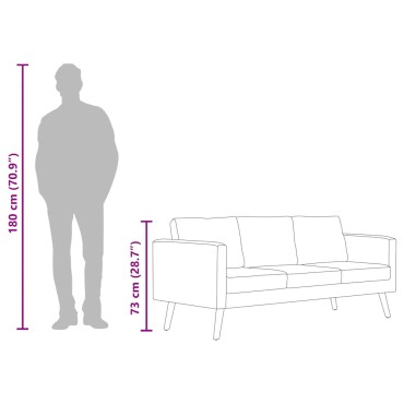 vidaXL Καναπές Τριθέσιος Καφέ Υφασμάτινος 168x70x73cm 1 τεμ.
