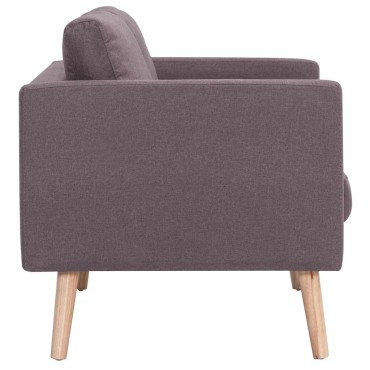vidaXL Καναπές Τριθέσιος Χρώμα Taupe Υφασμάτινος 168x70x73cm 1 τεμ.