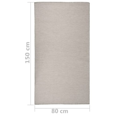 vidaXL Χαλί Εξωτερικού Χώρου με Επίπεδη Ύφανση Taupe 80x150cm