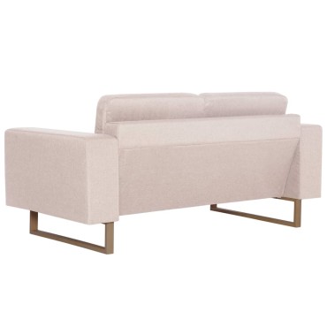 vidaXL Καναπές Διθέσιος Κρεμ Υφασμάτινος 156x82x75cm 1 τεμ.