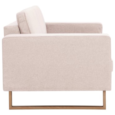 vidaXL Καναπές Διθέσιος Κρεμ Υφασμάτινος 156x82x75cm 1 τεμ.
