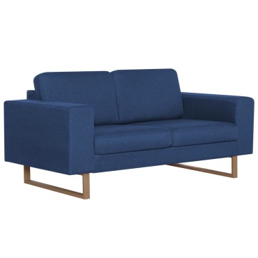 vidaXL Καναπές Διθέσιος Μπλε Υφασμάτινος 156x82x75cm 1 τεμ.