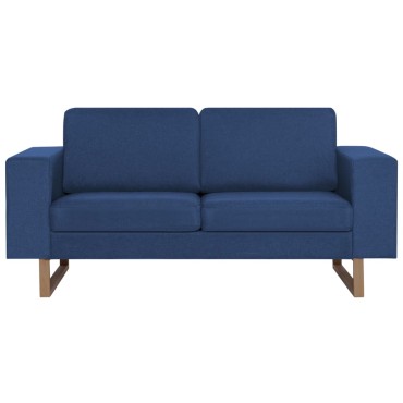 vidaXL Καναπές Διθέσιος Μπλε Υφασμάτινος 156x82x75cm 1 τεμ.