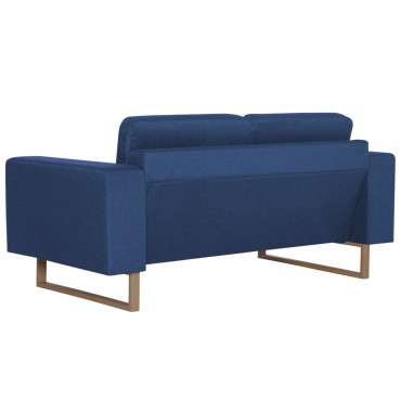 vidaXL Καναπές Διθέσιος Μπλε Υφασμάτινος 156x82x75cm 1 τεμ.