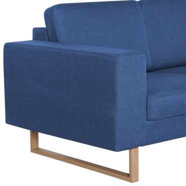 vidaXL Καναπές Διθέσιος Μπλε Υφασμάτινος 156x82x75cm 1 τεμ.