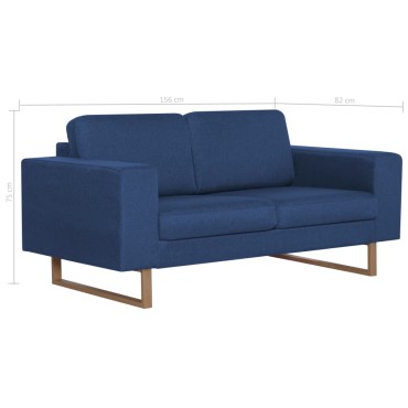 vidaXL Καναπές Διθέσιος Μπλε Υφασμάτινος 156x82x75cm 1 τεμ.