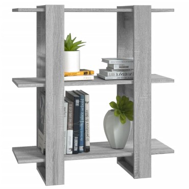 vidaXL Βιβλιοθήκη/Διαχωριστικό Χώρου Γκρι Sonoma 80x30x87cm 1 τεμ.