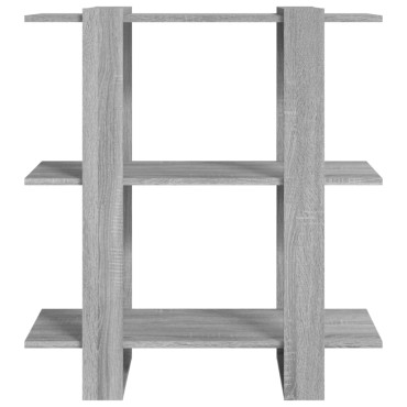 vidaXL Βιβλιοθήκη/Διαχωριστικό Χώρου Γκρι Sonoma 80x30x87cm 1 τεμ.