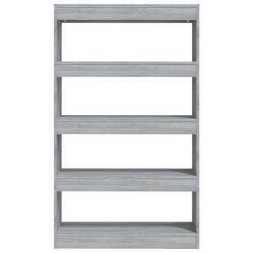 vidaXL Βιβλιοθήκη/Διαχωρ. Χώρου Γκρι Sonoma 80x30x135cm Επεξεργ. Ξύλο 1 τεμ.