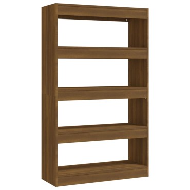 vidaXL Βιβλιοθήκη/Διαχωρ. Χώρου Καφέ Δρυς 80x30x135cm Επεξεργ. Ξύλο 1 τεμ.