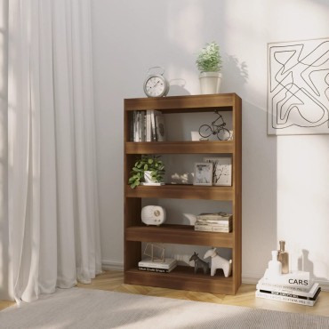 vidaXL Βιβλιοθήκη/Διαχωρ. Χώρου Καφέ Δρυς 80x30x135cm Επεξεργ. Ξύλο 1 τεμ.