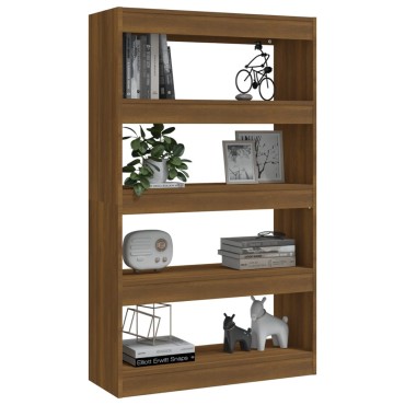vidaXL Βιβλιοθήκη/Διαχωρ. Χώρου Καφέ Δρυς 80x30x135cm Επεξεργ. Ξύλο 1 τεμ.