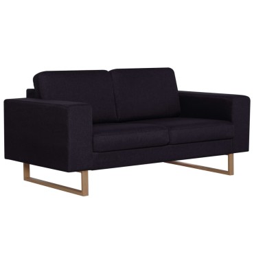 vidaXL Καναπές Διθέσιος Μαύρος Υφασμάτινος 156x82x75cm 1 τεμ.