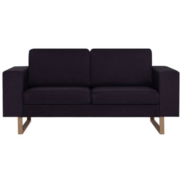 vidaXL Καναπές Διθέσιος Μαύρος Υφασμάτινος 156x82x75cm 1 τεμ.