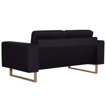 vidaXL Καναπές Διθέσιος Μαύρος Υφασμάτινος 156x82x75cm 1 τεμ.
