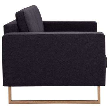 vidaXL Καναπές Διθέσιος Μαύρος Υφασμάτινος 156x82x75cm 1 τεμ.