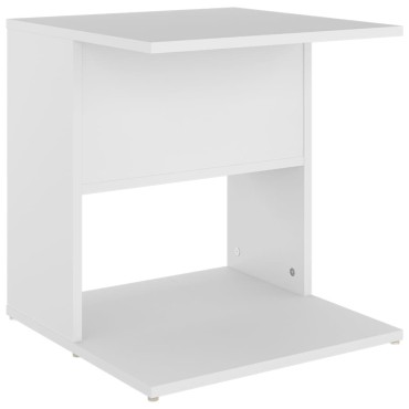 vidaXL Τραπέζι Βοηθητικό Λευκό 45x45x48cm Επεξ. Ξύλο 1 τεμ.
