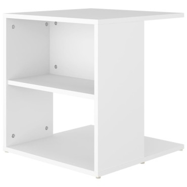 vidaXL Τραπέζι Βοηθητικό Λευκό 45x45x48cm Επεξ. Ξύλο 1 τεμ.