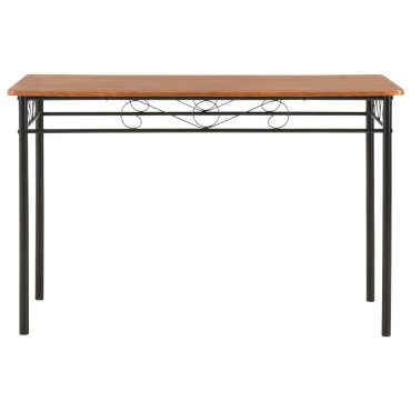 vidaXL Σετ Τραπεζαρίας 5 τεμ. Καφέ από MDF / Ατσάλι 118x60x75cm