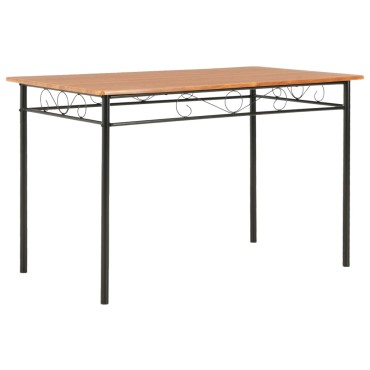 vidaXL Σετ Τραπεζαρίας 7 τεμ. Καφέ από MDF / Ατσάλι 120x70x75cm