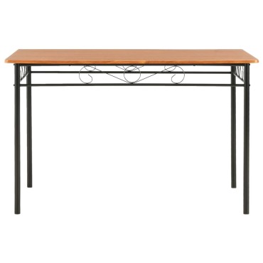 vidaXL Σετ Τραπεζαρίας 7 τεμ. Καφέ από MDF / Ατσάλι 120x70x75cm