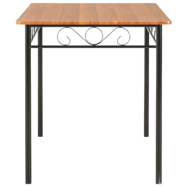 vidaXL Σετ Τραπεζαρίας 7 τεμ. Καφέ από MDF / Ατσάλι 120x70x75cm