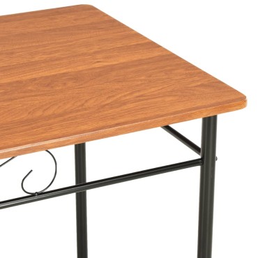 vidaXL Σετ Τραπεζαρίας 7 τεμ. Καφέ από MDF / Ατσάλι 120x70x75cm