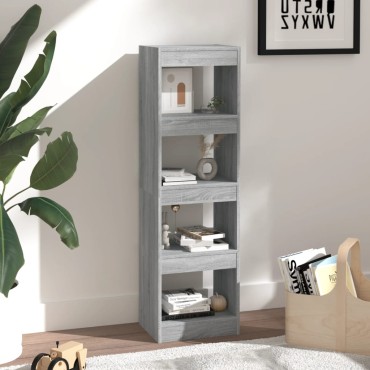 vidaXL Βιβλιοθήκη/Διαχωριστικό Χώρου Γκρι Sonoma 40x30x135cm 1 τεμ.