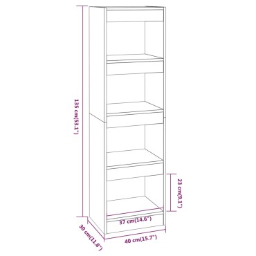 vidaXL Βιβλιοθήκη/Διαχωριστικό Χώρου Γκρι Sonoma 40x30x135cm 1 τεμ.