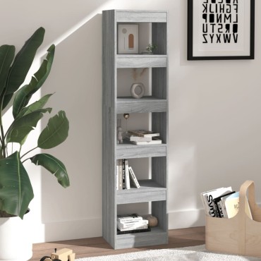 vidaXL Βιβλιοθήκη/Διαχωριστικό Χώρου Γκρι Sonoma 40x30x166cm 1 τεμ.