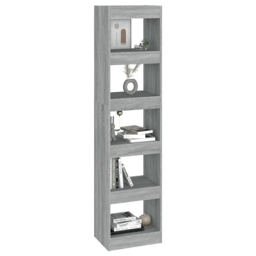vidaXL Βιβλιοθήκη/Διαχωριστικό Χώρου Γκρι Sonoma 40x30x166cm 1 τεμ.
