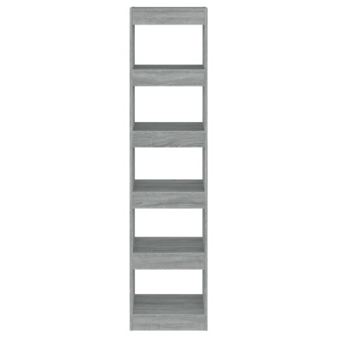 vidaXL Βιβλιοθήκη/Διαχωριστικό Χώρου Γκρι Sonoma 40x30x166cm 1 τεμ.
