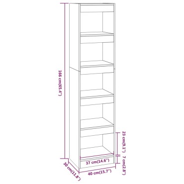vidaXL Βιβλιοθήκη/Διαχωριστικό Χώρου Γκρι Sonoma 40x30x166cm 1 τεμ.
